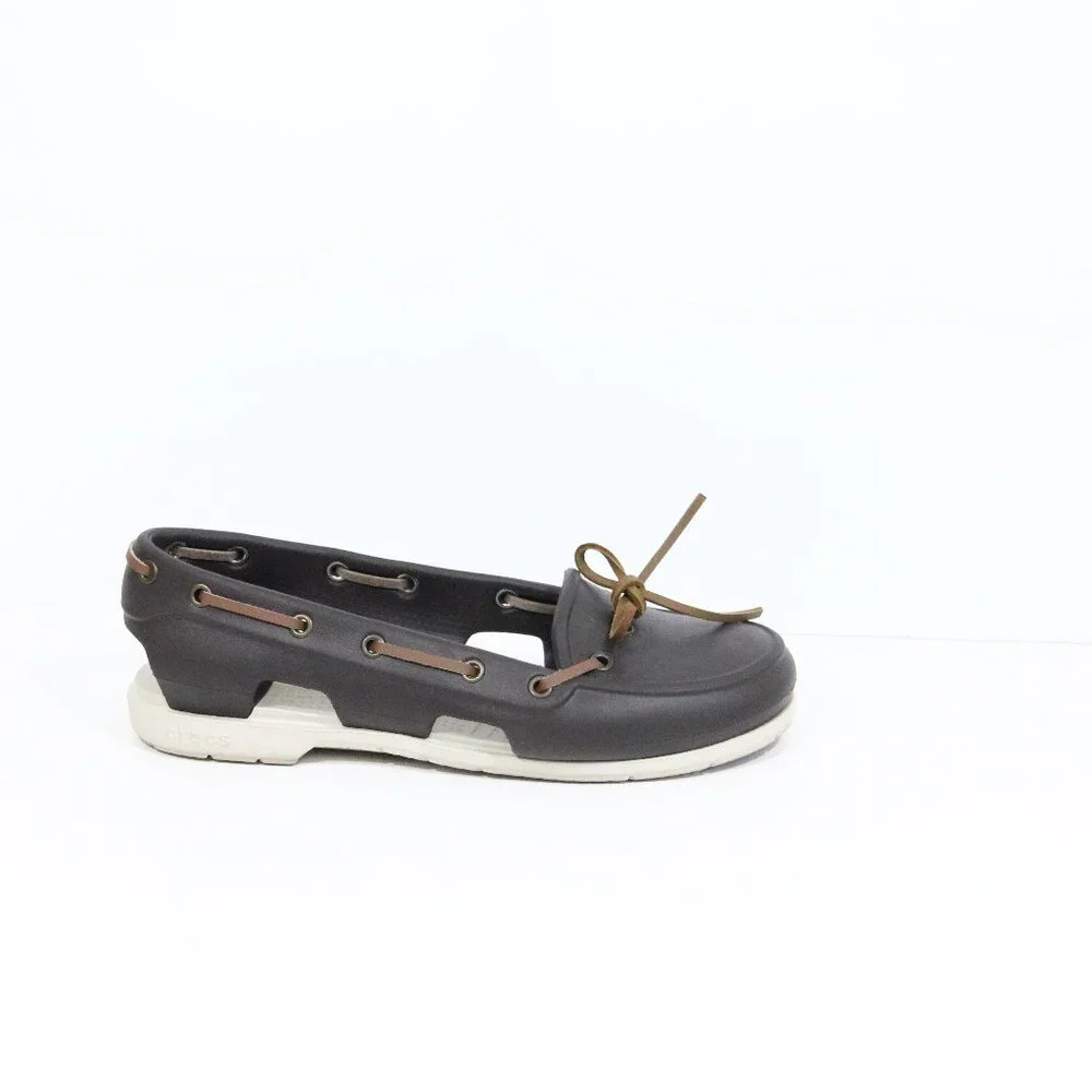 Crocs Beach Line Boat Shoes sz 7 Women Water Shoes Brown Moccasin